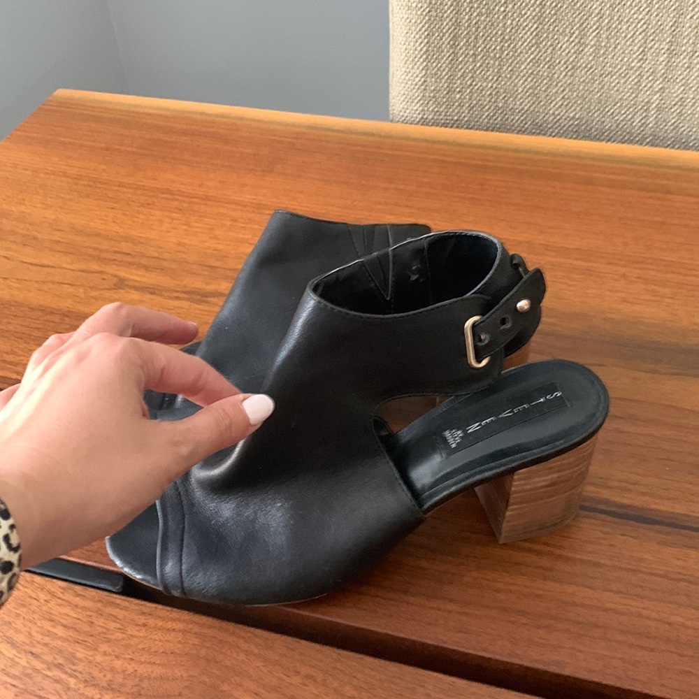 Steven By Steve Madden Black Open Toed Booties. Size 9 1/2
